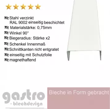 Detailansicht Oberfläche glatt einseitig RAL 9002 Nasslack Polyester 25µm Seite1 Schutzfolie Detailansicht Oberfläche glatt einseitig RAL 9002 Nasslack Polyester 25µm Seite1 Schutzfolie